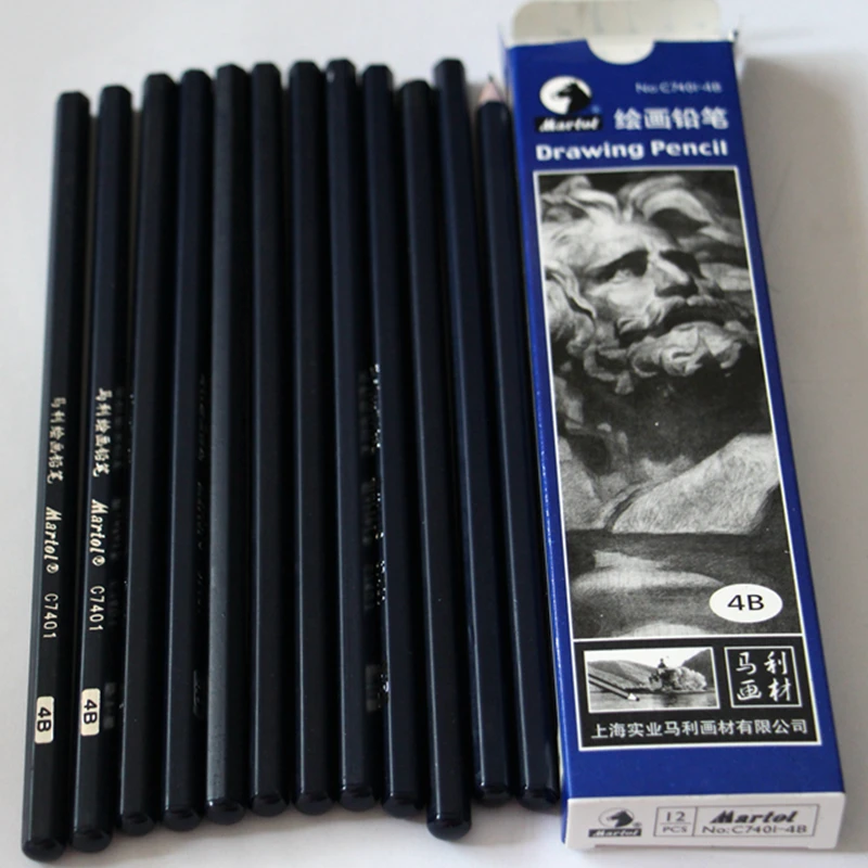 12pcs/Set Drawing Tattoo Transfer Stencil Drawing Pencil Pen 4B for Tattoo Transfer Paper Accessories Supply