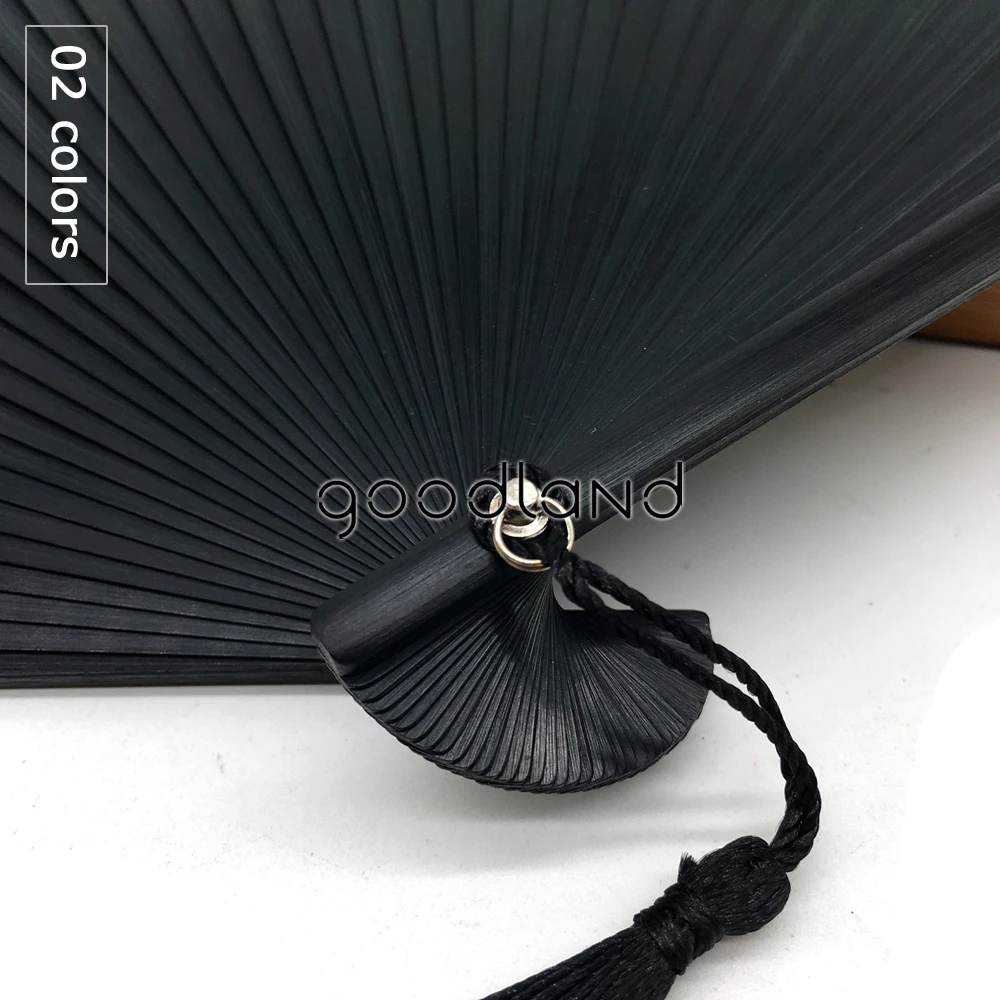 Free Shipping 1pcs Coffee Black Chinese Japanese Full Bamboo Hand Fan, Bamboo Hand Held Folding Fan With Free Tassel For Gift