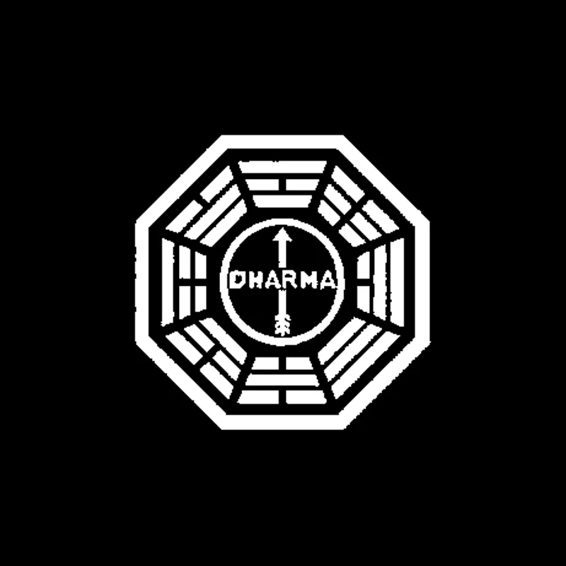 YJZT 15CM*15CM Lost Dharma Initiative Personality Vinyl Car Stickers Black/Silver Decoration Decal