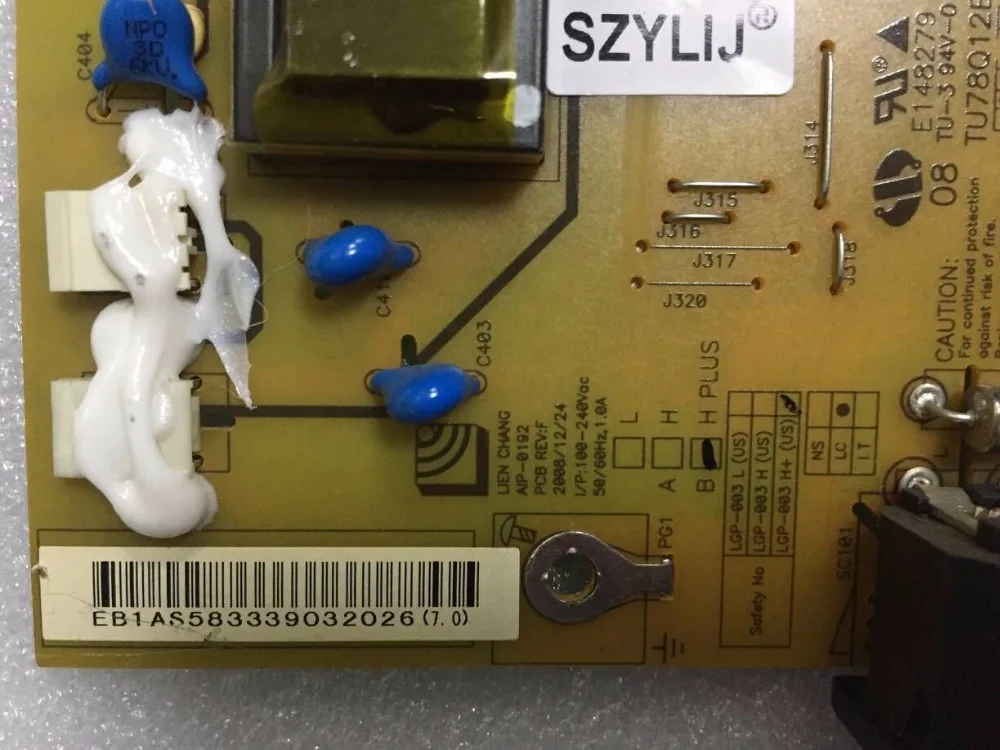 แผงพลังงานสำหรับ1ชิ้น W2343T C233WT W2254TQV พาวเวอร์ซัพพลายบอร์ดแรงดันสูงรอบ: F AIP-0192 LGP-003L TU78Q12A