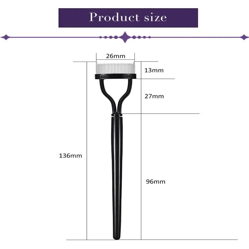 Peigne bigoudi pour cils, séparateur de cils, brosse en métal, guide de mascara, applicateur de sourcils, bigoudi, outil de maquillage beauté des yeux, 1P