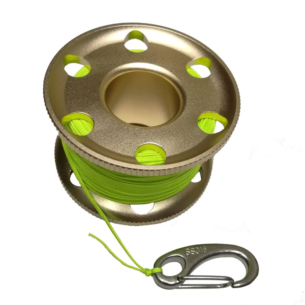 30/50M Lijn Aluminium Duiken Vinger Spool Reel Met Rvs Snap Wrak Duiken Veiligheid Gear Apparatuur