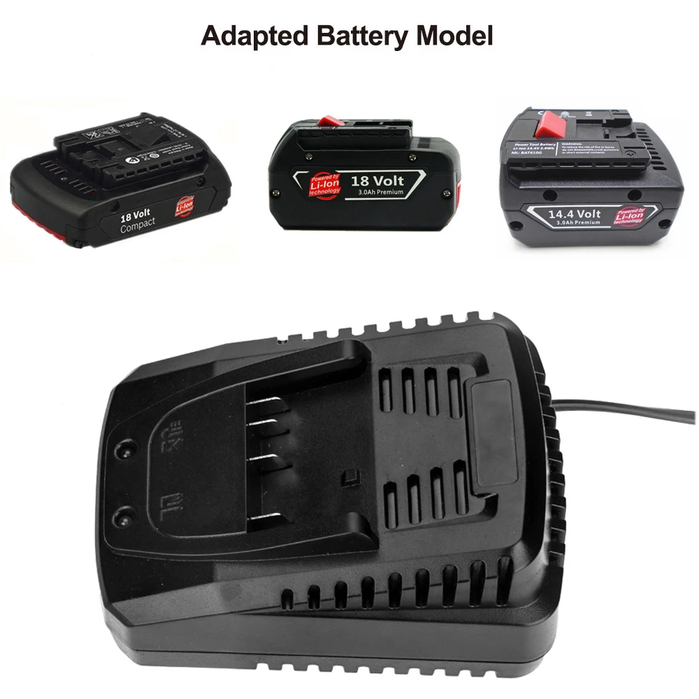 Taladro eléctrico de iones de litio de repuesto para Bosch, batería de 14,4 V-18V, AL1820CV, BAT609, BAT609G, BAT618, BAT618G, 2607336236