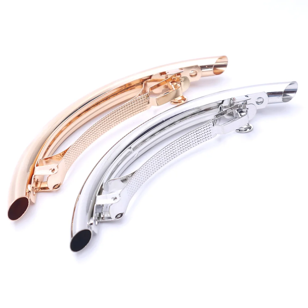 Hot Sale Fashion Women Girls Cool Long Women Hair Clips Metal Gold/Silver Plain Plated ARC Tube Big Hairgrip Hairpin Hair Clip