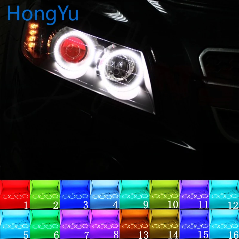 Headlight Multi-color RGB LED Angel Eyes  Ring Eye DRL RF Remote Control for CHEVROLET CAPTIVA S3X 2006 - 2011 Accessories