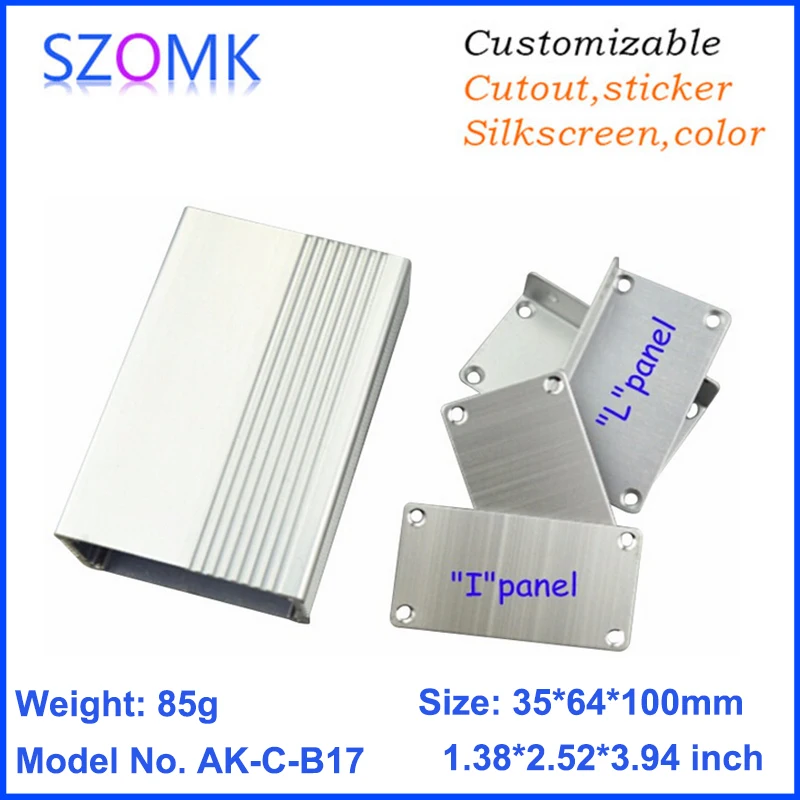 4Pcs 35*64*100mm top sales szomk aluminum enclosure for electronics aluminum box extrusion power supply enclosure junction box