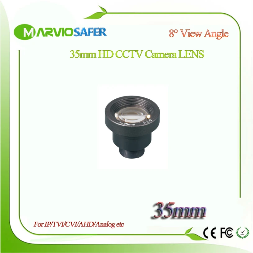 Marviosafer HD 35MM CCTV IP Network/AHD/CVI/TVI Camera Lens M12*0.5 Mount 8 degree View Angle, Long Distance Monitor