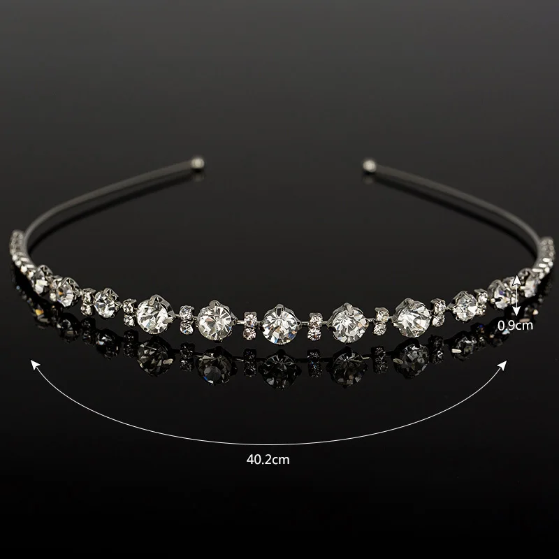 Fashion Women sliver plated Chunky Chain Head Band Piece Crystal Hair  Headpiece Party Wear Accessory H032