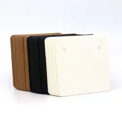 5*5cm 50pcs Square Blank Craft Paper Holder For Jewelry Necklace Earrings Cards Label Tags Handmade DIY  Accessories Wholesale
