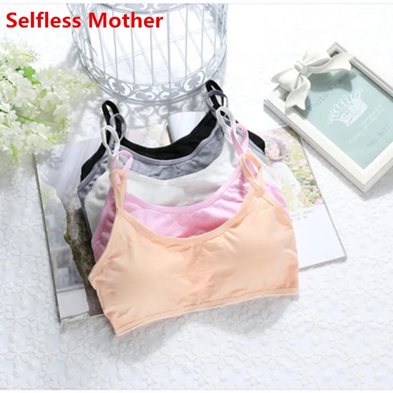 5pcs/lot Child Cotton Bra For Young Girls Kids Teenage Underwear Wireless Small Training Puberty Bras Undergarment Clothes