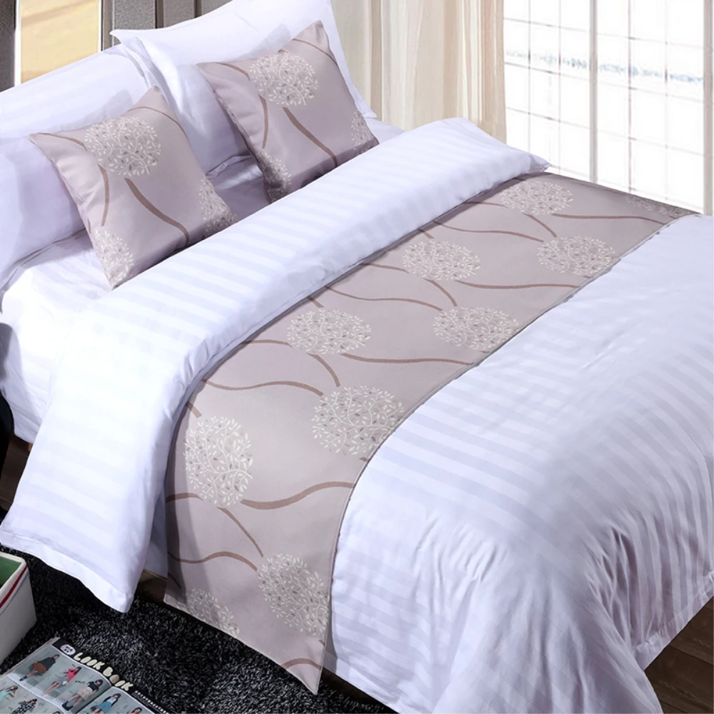 

RAYUAN Polyester Bedspread Double Layer Bed Runner Throw Home Hotel Bedding Decor Single Queen King Bed Tail Towel