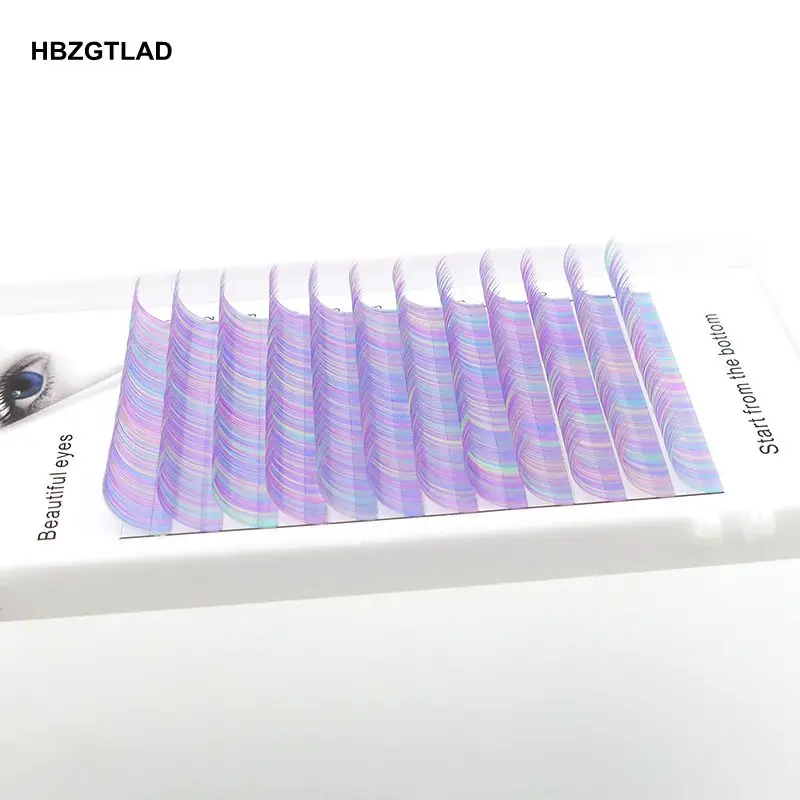 2021 New C/D curl 0.07/0.1mm 8/15mm false lashes Rainbow color eyelash individual colored lashes Faux volume eyelash extensions