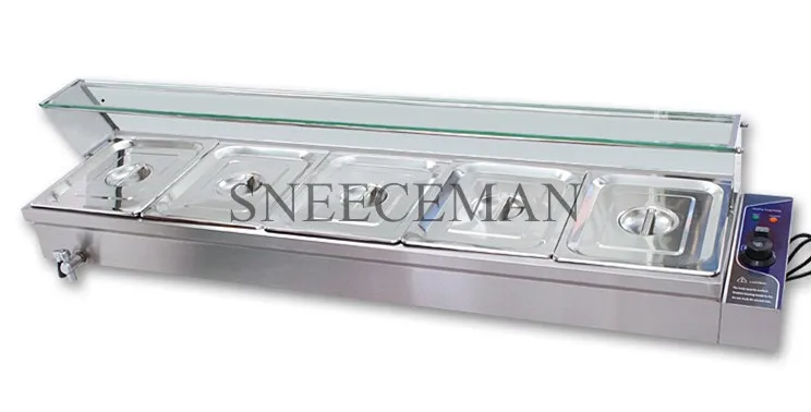 5 المقالي الكهربائية الفولاذ المقاوم للصدأ الساخن جهاز تسخين الطعام أواني بوفيه استانلس ستيل حافظة للحرارة باين ماري معدات المطبخ