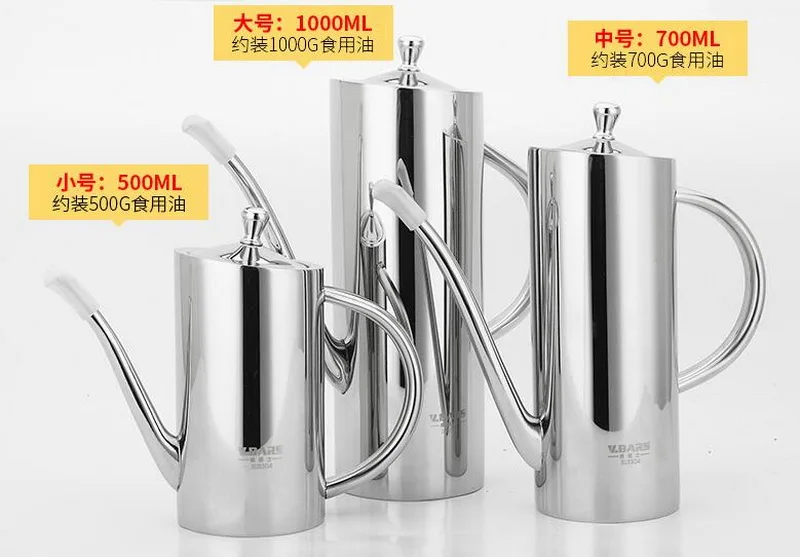 Stainless steel kitchen oil bottle leak proof home tool vinegar pot oil kitchen products seasoning bottle