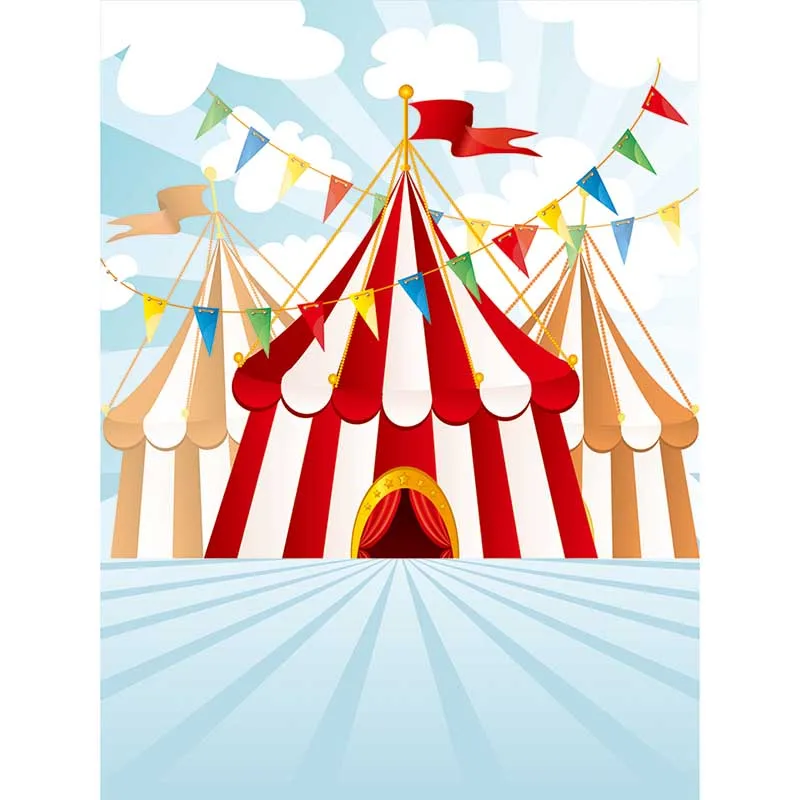 Allenjoy photography backdrops cartoon Sevilla Tent Playground carnival Carousel Flag banner photo studio background