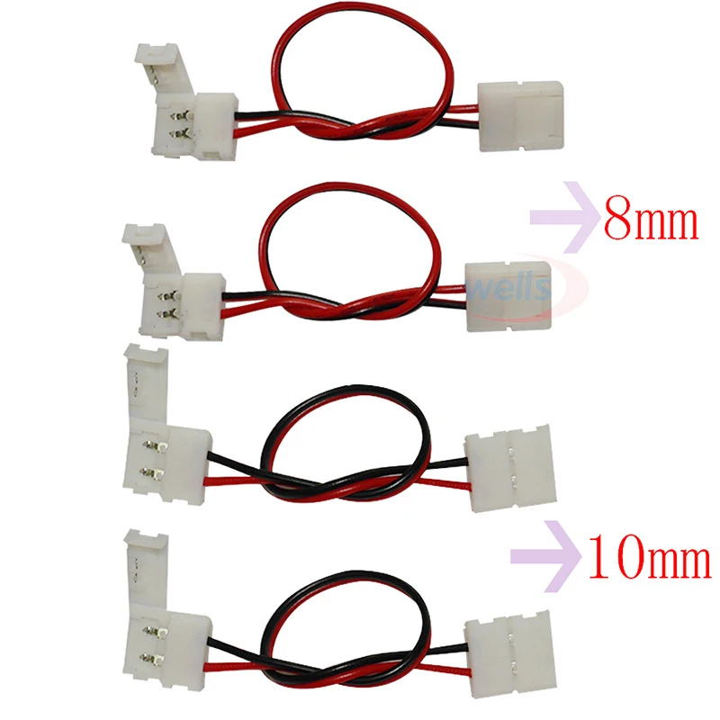 5pcs 2pin 3pin 4pin 5pin 6pin Welding free connector double clip Connector Cable For 3528 5050 RGB RGBW RGBWW LED strip