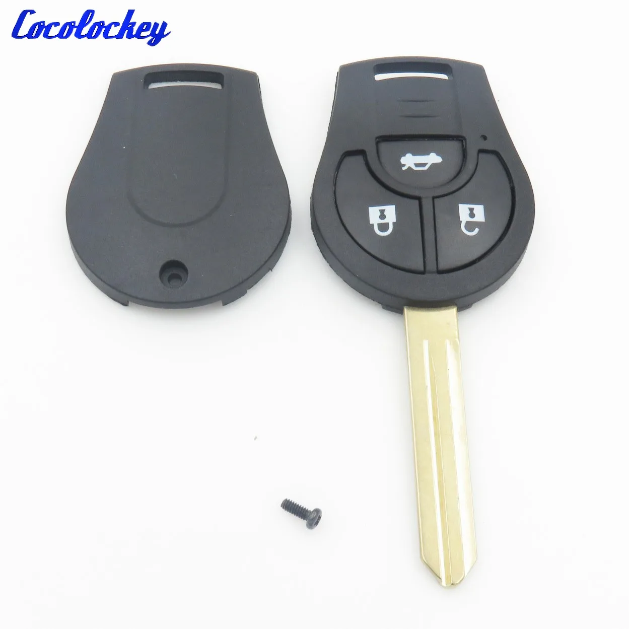 Cocolockey 3Buttons Remote Shell Key Fob Cover Fit for NISSAN TIIDA LIVINA MARCH Replacement Plastic Key Case 3 Button