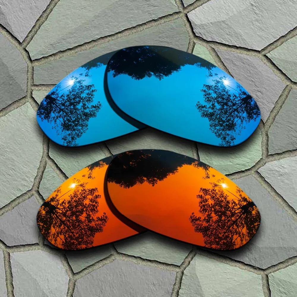 Sky Blue&Red Orange Sunglasses Polarized Replacement Lenses for Oakley Monster Dog