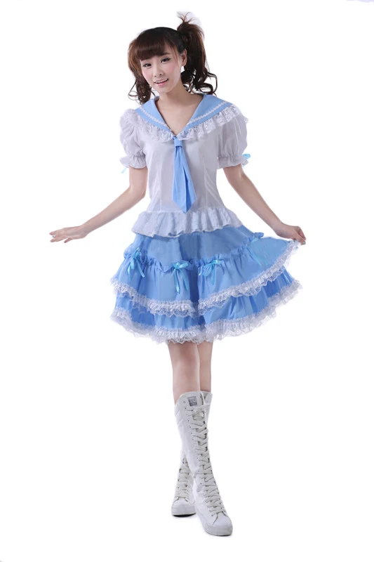 

Girls Lolita Halloween School Unifrom Dress Set Cosplay Costume