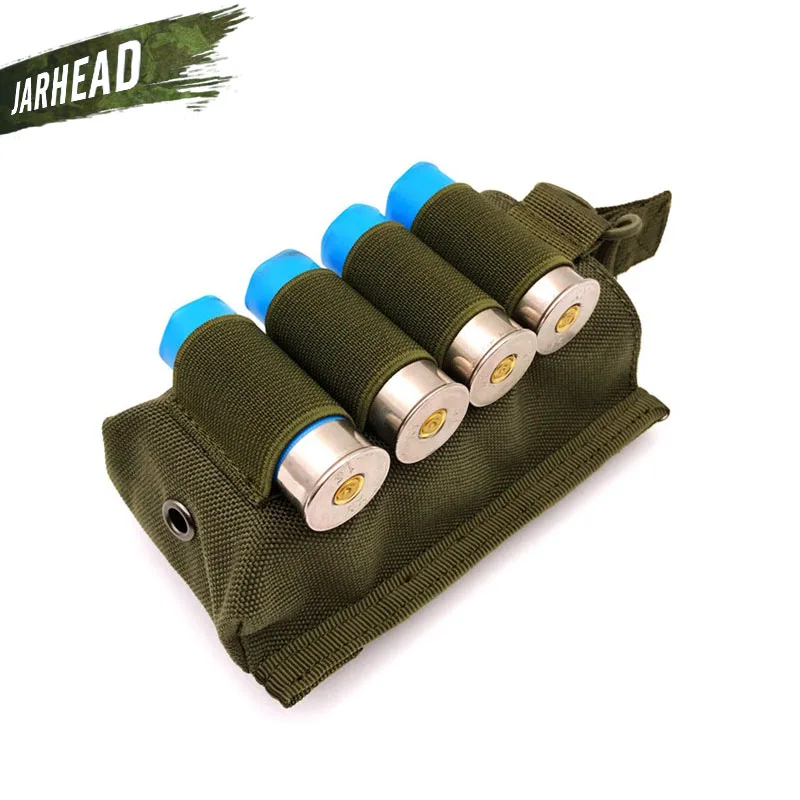 Tactical Magazine Pouch With 4 shots 12 Gauge Shotgun Shells Single 5.56mm Mag Pouch with Shotgun Strip for Hunting 3 Color