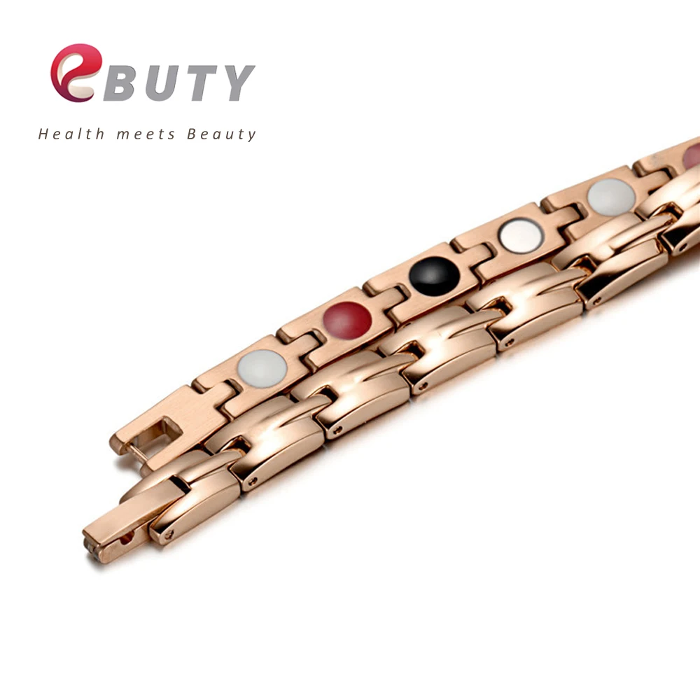 EBUTY Female Fashion Bracelet Magnetic Energy Bracelets Titanium Blood Pressure Accessory Health Gift With Box