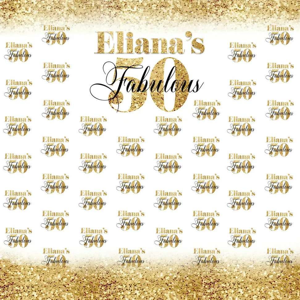 

custom Golden 50th Birthday Sequins Bokeh backdrops High quality Computer print party backgrounds