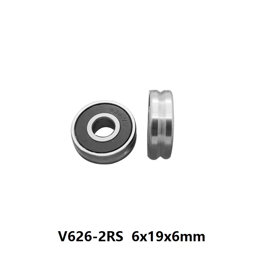 50pcs V626-2RS V626/120 V626RS 6x19x6 mm V groove ball bearing guide track roller wheel bearing pulley bearing 6*19*6 V626 626VV