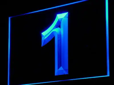 i870 Number One 1 First Display Decor Decor Neon Light Light Signs On/Off Swtich 20+ Colors 5 Sizes