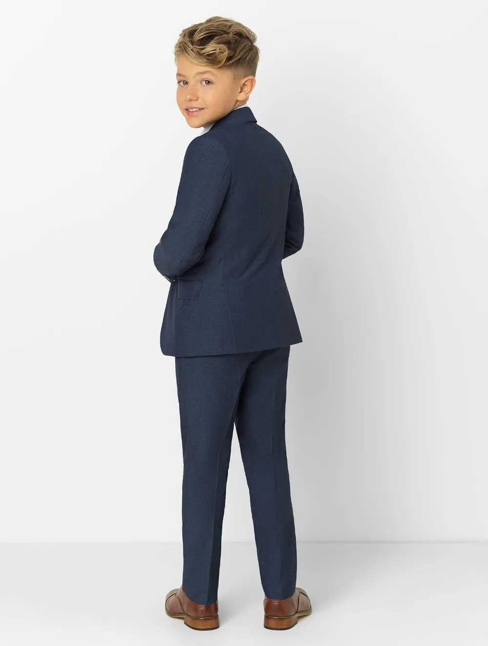 2019 moda abbigliamento per ragazzi risvolto con visiera abiti per bambini moda abbigliamento per bambini Set 3 pezzi abiti da ballo (giacca + pantaloni + cravatta + gilet)