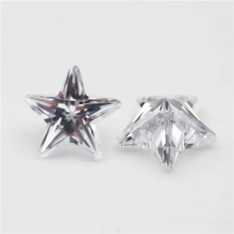 Größe 3x3mm~10x10mm Sternförmig Geschnittene Lose CZ-Steine AAAAA Weißer Kubischer Zirkonia Synthetischer Edelstein für Schmuckherstellung – Detail 3