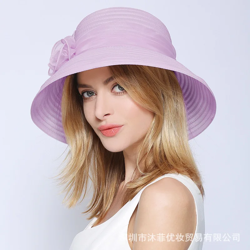 Sunshade Women Cap The New Light Organza Yarn Summer Ladies Cool Hat Sunscreen Flower Beautiful Fashionable Elegant Hats H6858