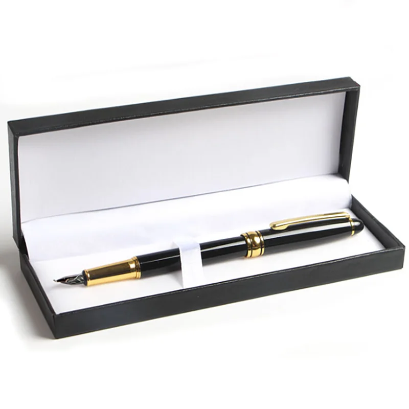 

Metal Fountain Pen Gift With Pen Box Writing Stationery,Golden Clip,Fine Nib For Office,Student ,Business ,Gift Pen Set