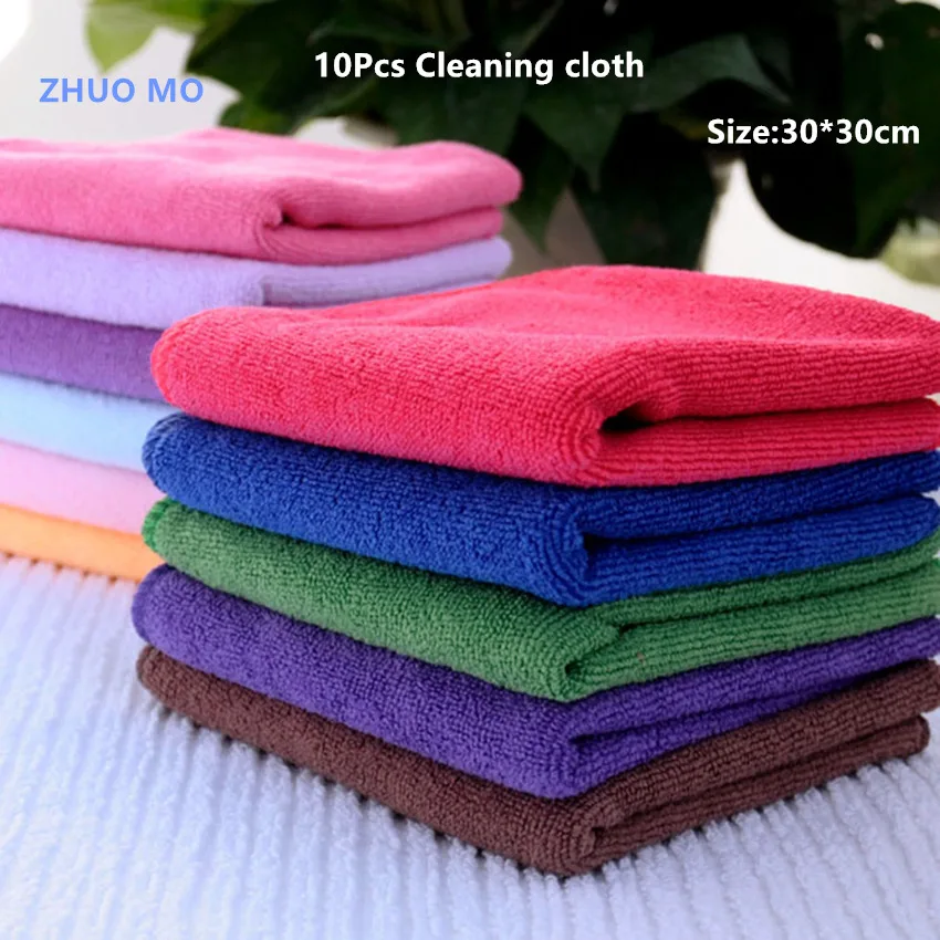 

Microfiber Household Cleaning Cloth, Kitchen Towel, Kitchen Accessories, Kitchen Goods, Dish Cloth, 10 Pcs, 30x30cm