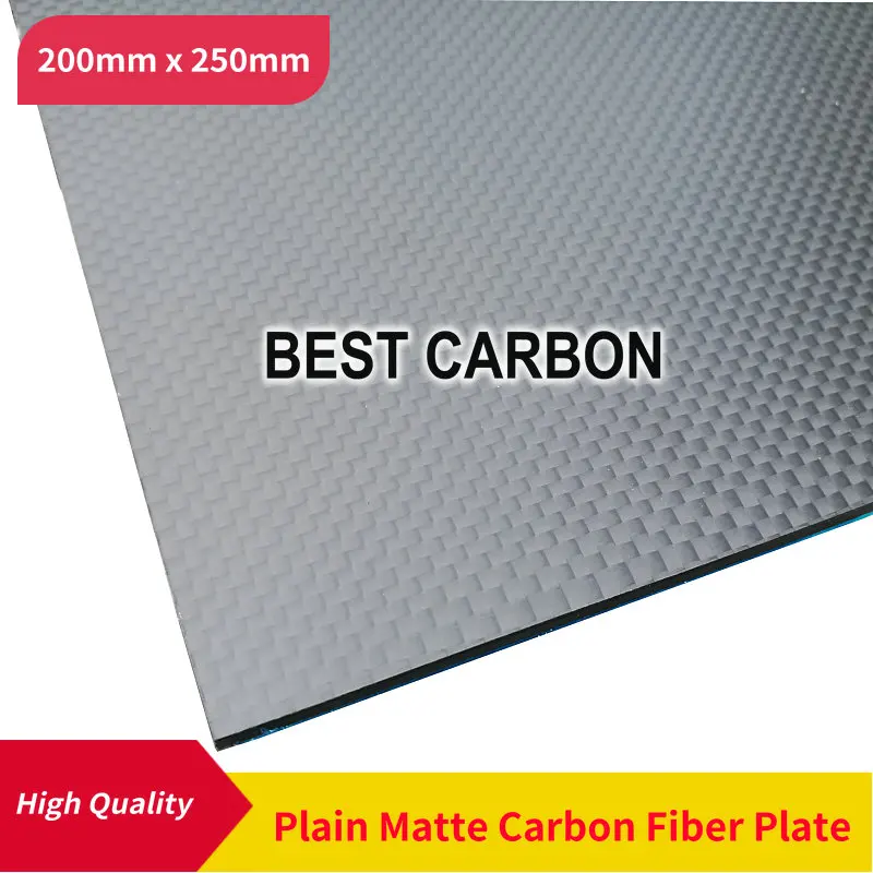 Free Shipping 200mm x 250mm 3K Plain Matte 100% Carbon Fiber Plate, laminate plate, rigid plate , car board , rc plane plate