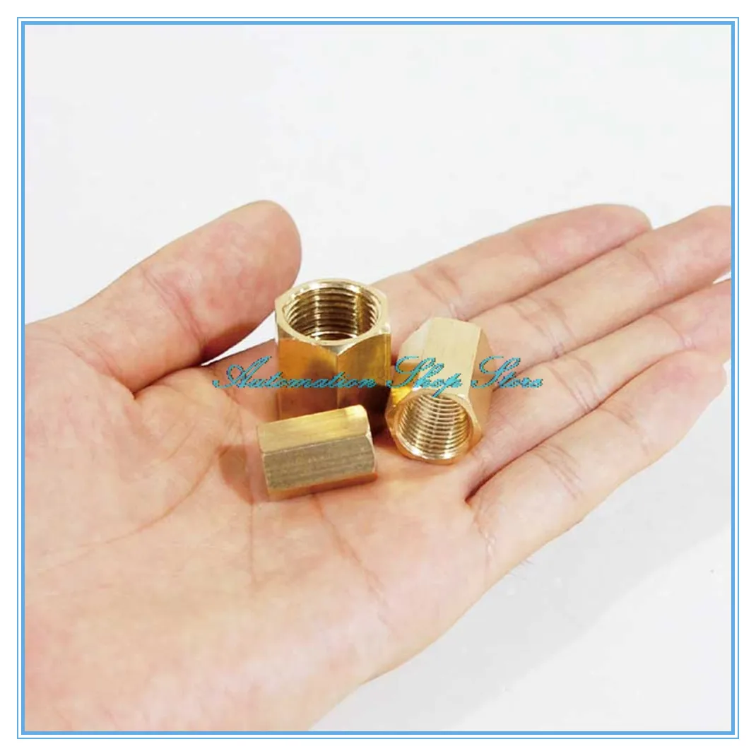 Brass Copper Hose Pipe Fitting Hex Coupling Coupler Fast Connetor Female Thread 1/8