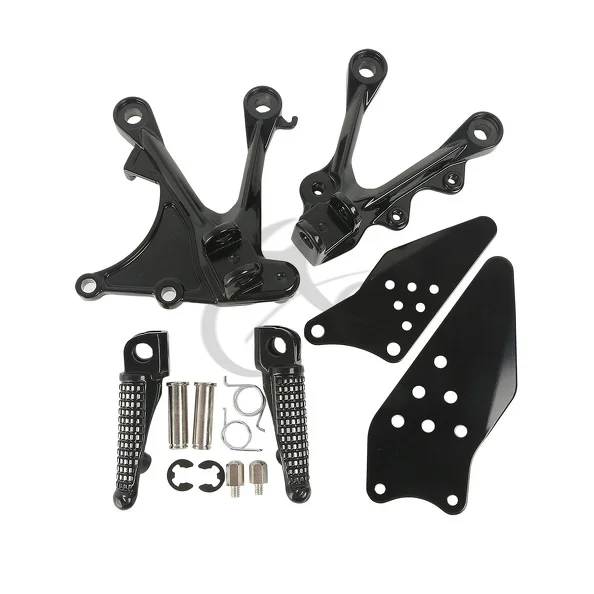 Motorcycle Front Footrest Foot Pegs Set For KAWASAKI NINJA ZX6R ZX-6R ZX636 2005-2008 2006 2007 Black Silver Matte Black