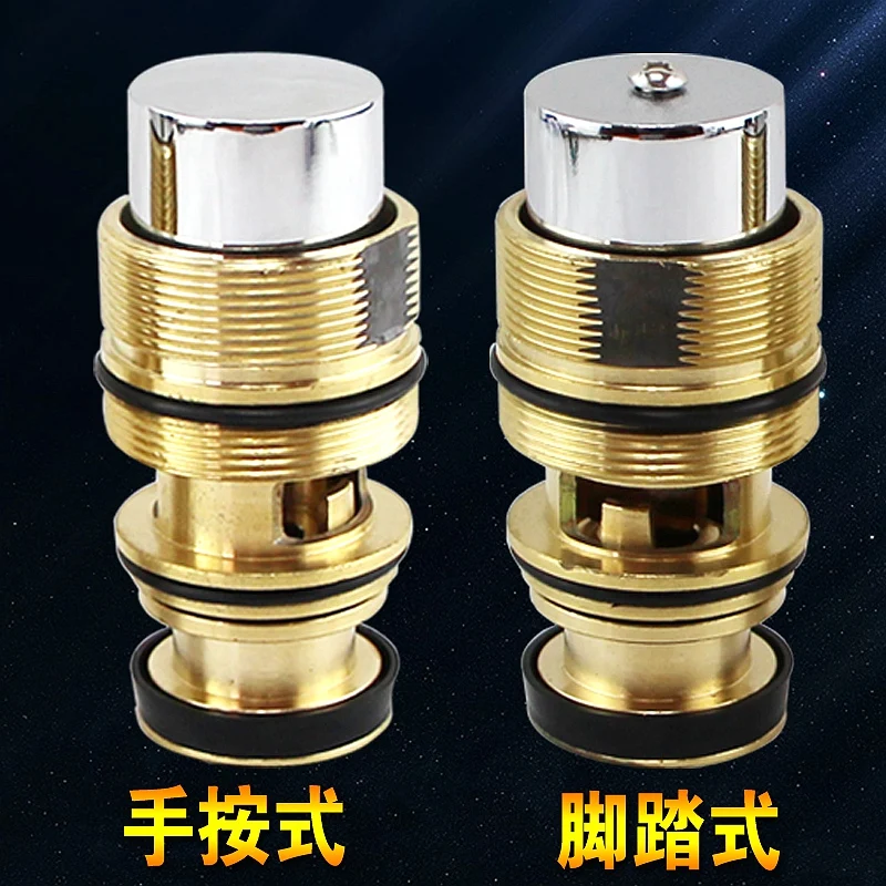 Foot flush valve brass spool hand-push delay valve copper concealed stool Squatting toilet flush valve accessories