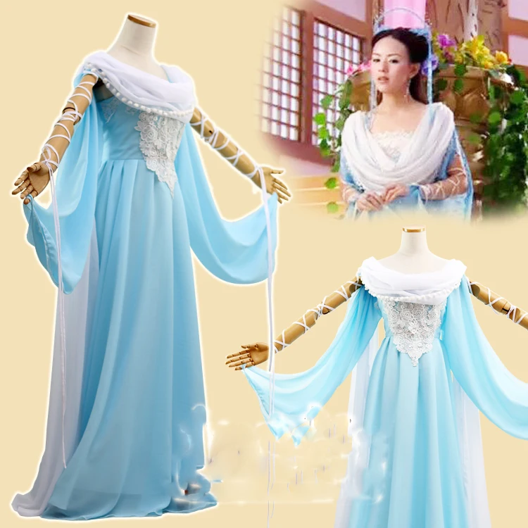 Immortal World Multicolors Fairy Costume Hanfu for TV Play Happy & Cheerful Seven Fairy Jade Emperor's Seven Daughters