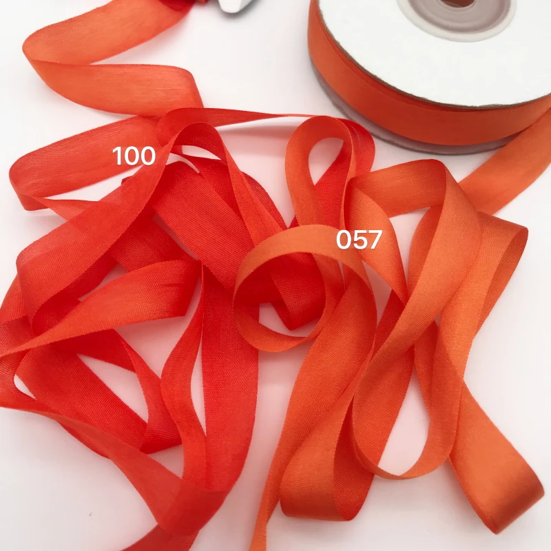 100% real pure silk thin taffeta ribbons for embroidery and handcraft project,gift packing, 13mm