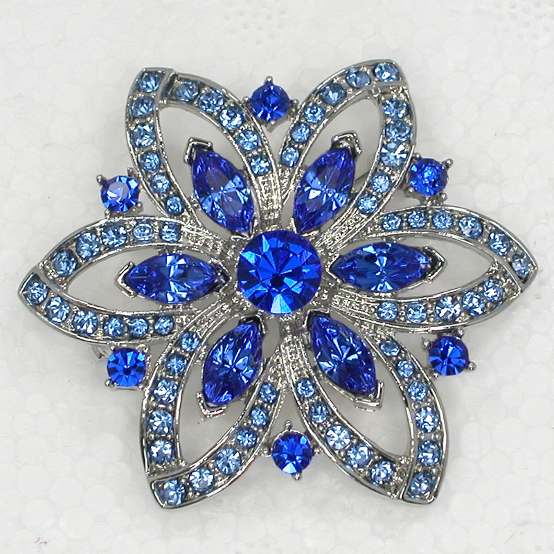 60pcs/lot Mixed Color (Can Notes Color) Wholesale Fashion Brooch Rhinestone Flower Pin brooches Jewelry Gift C101763