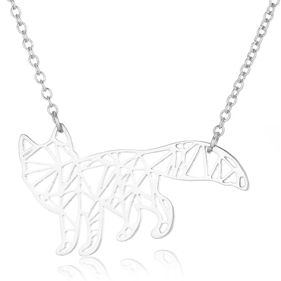 النساء القلائد الفولاذ المقاوم للصدأ الحيوان الثعلب القرش قلادة قلادة 2025 موضة سلسلة طويلة المختنقون القلائد قلادة عيد الميلاد #5