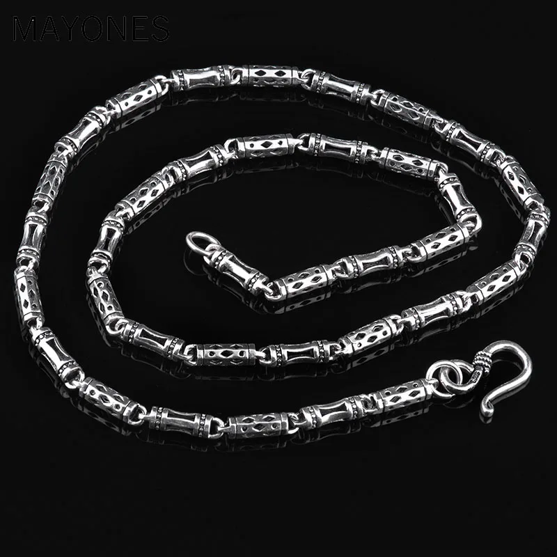 4mm Thick Long Chain Necklace 925 Sterling Silver Men 100% S925 Solid Silver Link Chains Necklaces for Women Jewelry Making