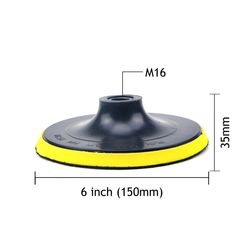 POLIWELL 6 Pollici M16 Filo di Carta Vetrata Ventosa Pad Self-adesivo di Levigatura Disco di Supporto Pastiglie Auto Lucidatura Auto di Potenza Levigatrice parti