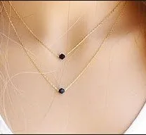 European and American trade extreme simplicity double short black crystal necklace jewelry for women  free shipping