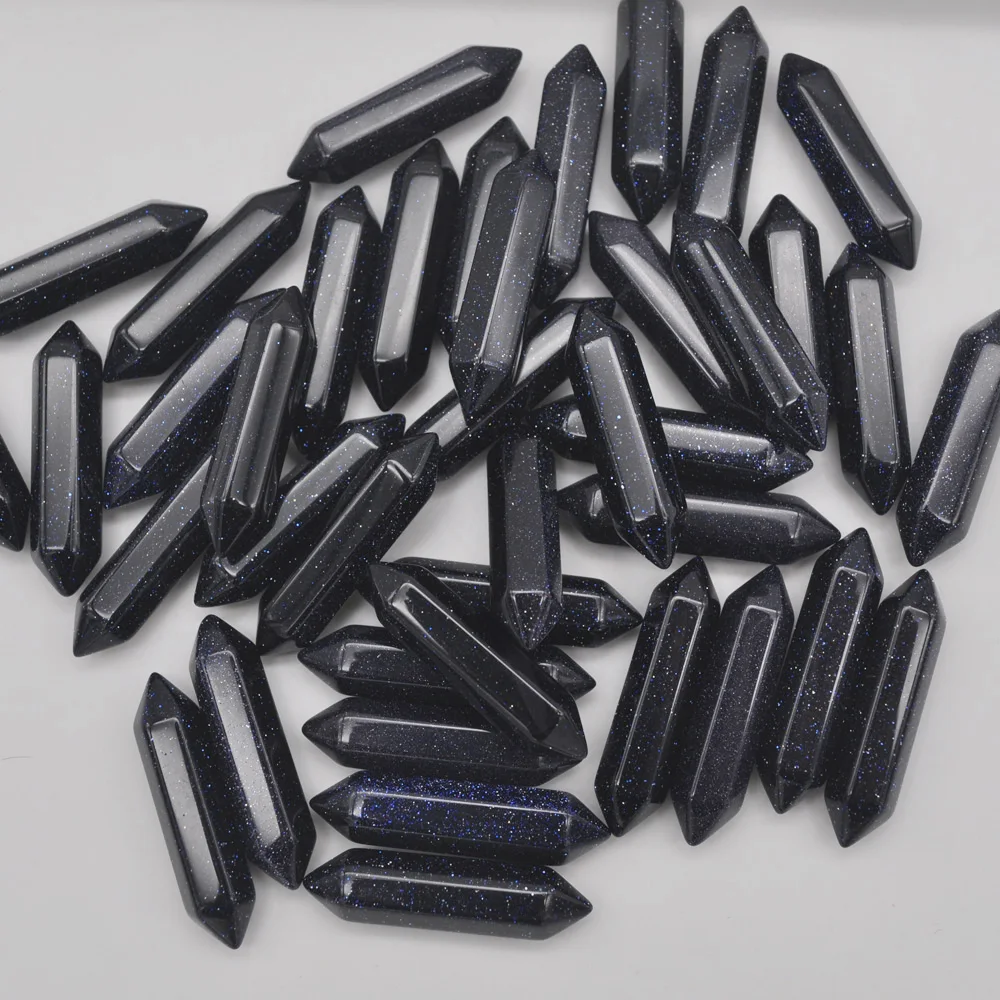 35x8MM Blue Sandstone Cabochon CAB GEM Crystal Pillar Jewelry Pendant Making (5 pcs/lot) H207