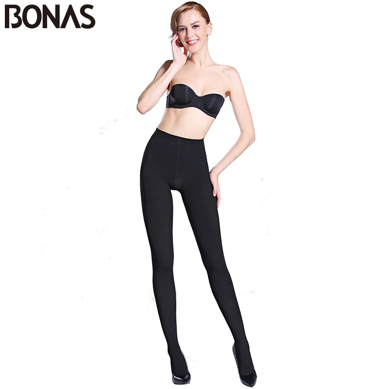 BONAS 80D Women Spring Tights High Elastic Autumn Pantyhose Women Slim Seamless Female Color Tights Collant Femme Anti Hook