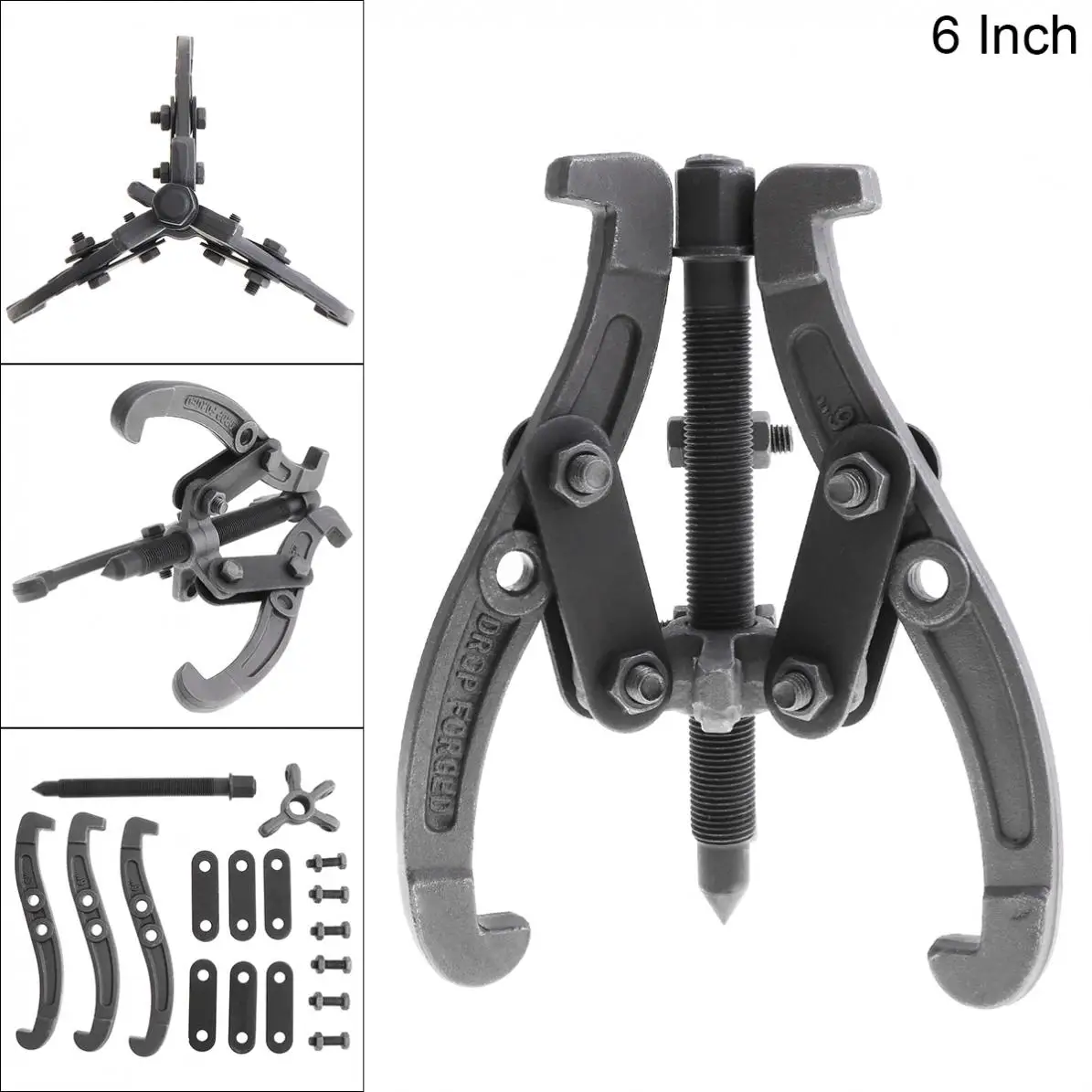 6 Inch Multifunctional Standard Carbon Steel 2 claws / 3 claws Bearing Puller with 4 Single Hole for Car / Mechanical Repairing