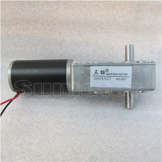 Imagem -02 - Motor Redutor de Engrenagem sem Fim Gw31ct Motor Elétrico de 12v 5rpm 2.2rpm dc 24v 5.2rpm 5nm com Eixo Duplo Alto Torque Motor Robô