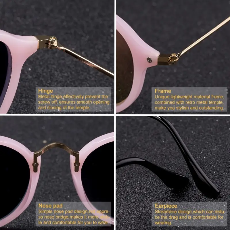 SPLOV New Fashion Round Polarized Sunglasses Retro Men Women Brand Designer Coating Mirrored Sun Glasses Gafas De Sol UV400 image 4