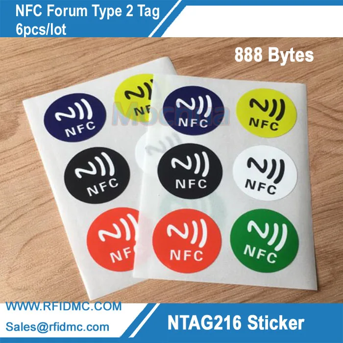 NFC Tags NTAG216 Chip Android Writeable Programmable Smart Tags Smart NFC Lable-6pcs/lot